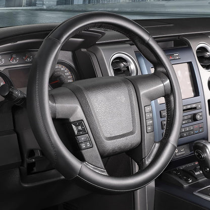 SEG Direct Steering Wheel Cover 15.5-16 inch Heavy-Duty, Black