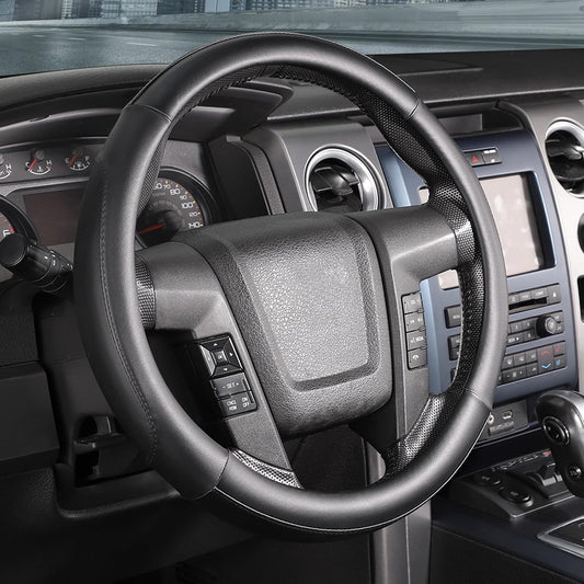 SEG Direct Steering Wheel Cover 15.5-16 inch Heavy-Duty, Black