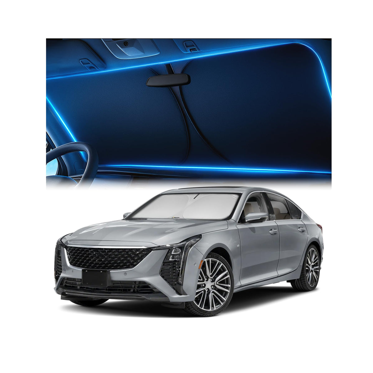 Magnelex Windshield Sun Shade for Kia K5 2021-2026 / Hyundai Sonata 2020-2026, Foldable Car Window Sunshade, Heat & UV Visor Cover, Reflective Front Shades Accessories