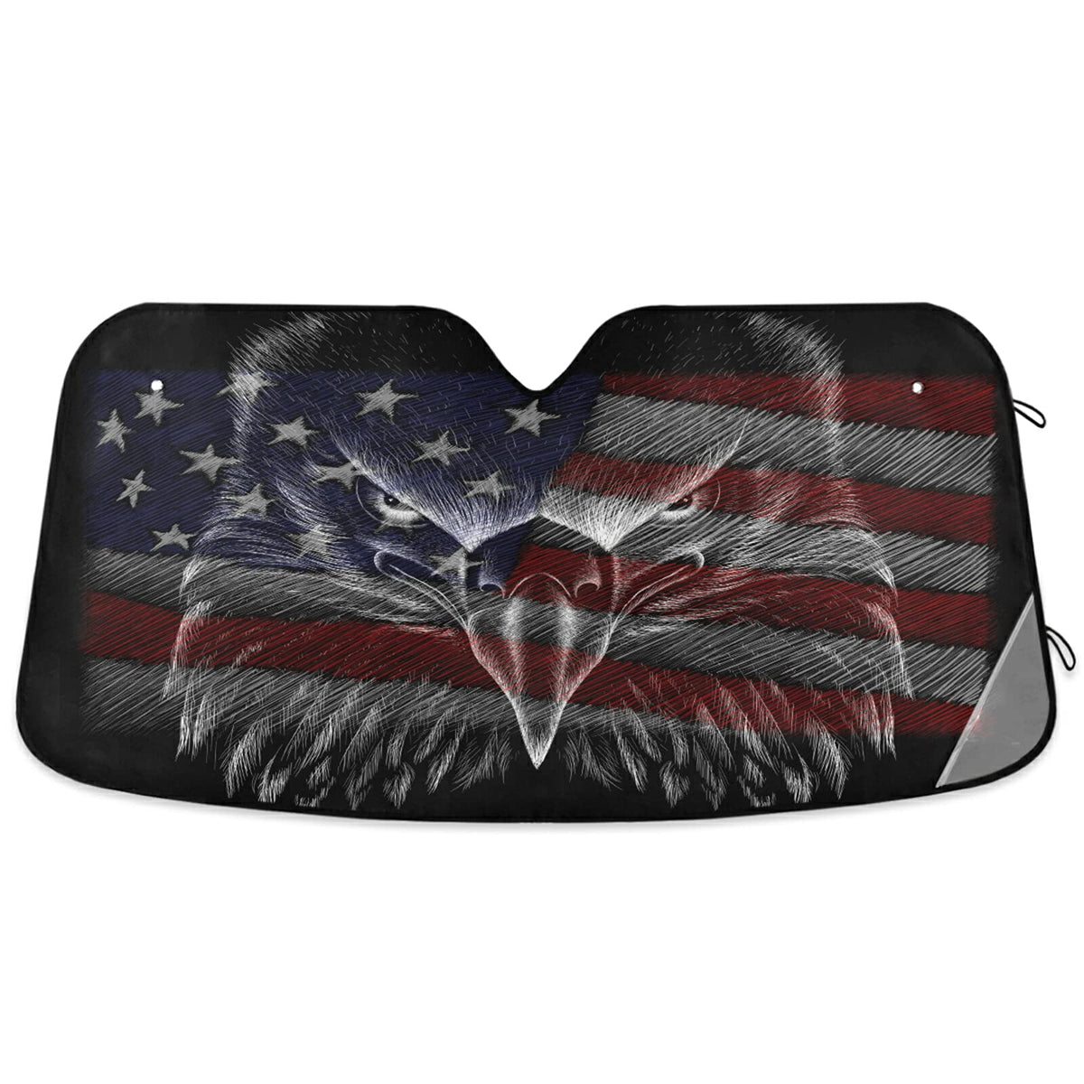 Black Leopard Car Windshield Sun Shade African Animal Skin Print Foldable UV Ray Sun Visor Protector Sunshade to Keep Your Vehicle Cool (51" x 27")