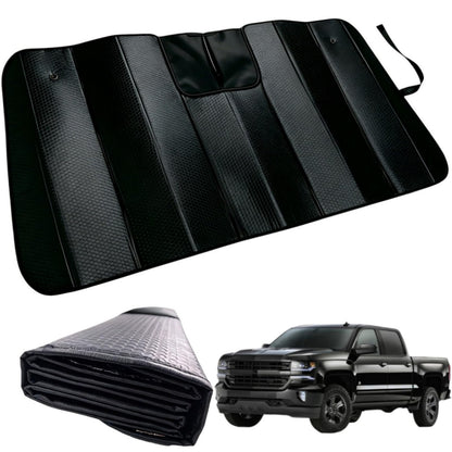 GWUSKDT Car Windshield Sunshade, Sun Protector,Foldable Front Window Shade-Thicken 5-Layer Bubble for Auto Windshield UV Protection and Heat Reflector 58"x 27.5" (Black)