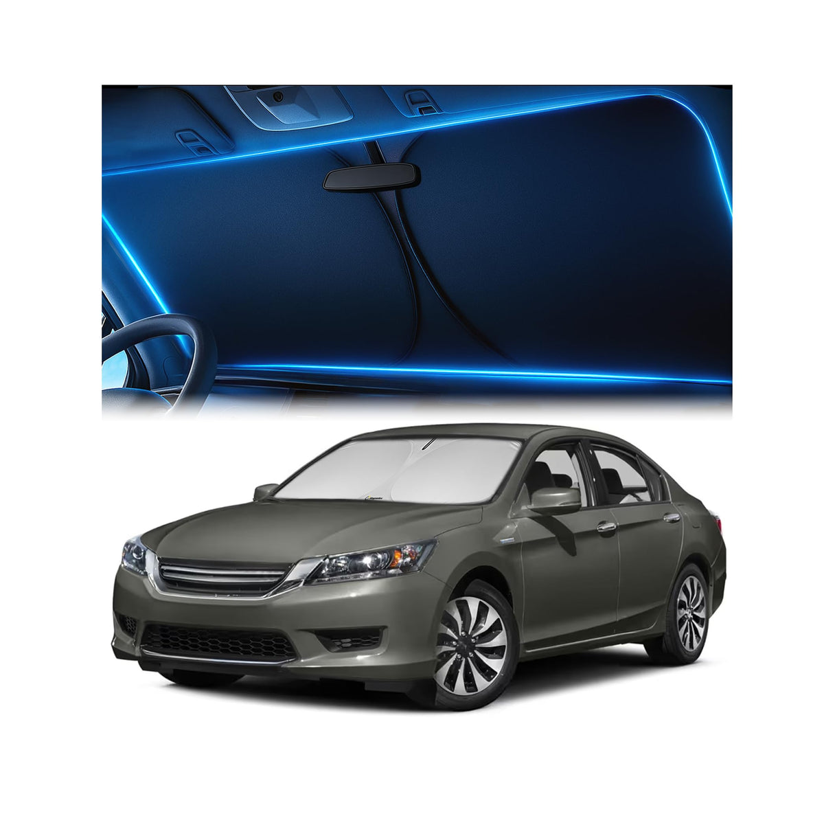 Magnelex Windshield Sun Shade for Kia K5 2021-2026 / Hyundai Sonata 2020-2026, Foldable Car Window Sunshade, Heat & UV Visor Cover, Reflective Front Shades Accessories