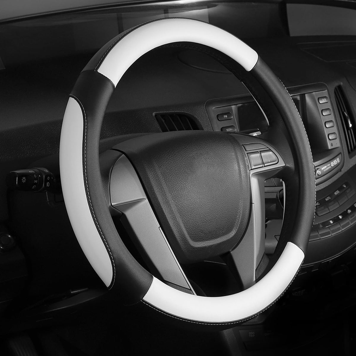 SEG Direct Steering Wheel Cover 15.5-16 inch Heavy-Duty, Black