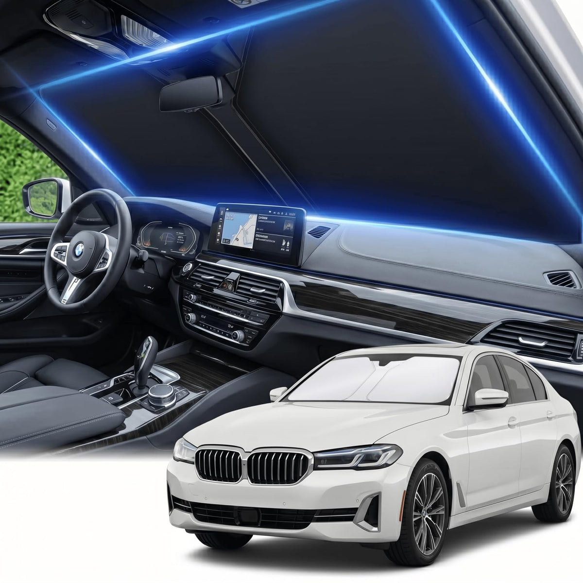 for Honda Accord 2018-2022 Windshield Sun Shade Front Window Shade Custom Fit Accord Accessories Sun Visor Foldable Shade Blocks UV Rays Summer Must Have Car Accessories