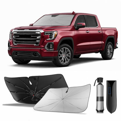 for Chevrolet Tahoe & Traverse 2010-2026 | Zanch Windshield Sun Shade Umbrella [99% UV Protection, Up to 75℉ Cooler] Snug Fit, Scratch-Free, Built to Last, Foldable Front Sunshade Umbrella