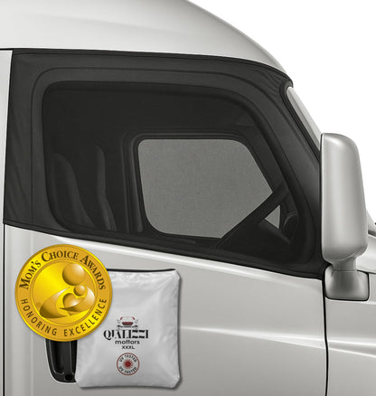 XL/Car Side Window Shades for SUV. 8 Sizes/2 Pack. Stretch-to-Fit Mesh for Rear Windows Up to H:20" x W:46". Sun, Heat & Bugs Protection, Blocks 96% UVA. Camping Windows Screens | Qualizzi®