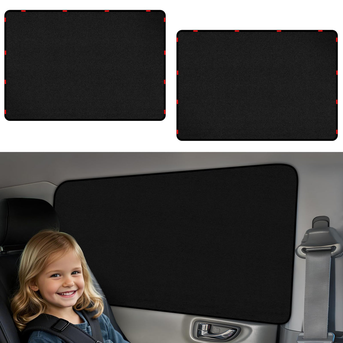 ZATOOTO Car Magnetic Side Window Sun Shades, Car Sunshades Curtains, 2 Pack