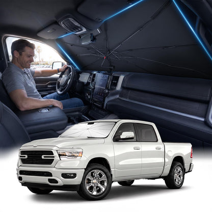 for Chevrolet Tahoe & Traverse 2010-2026 | Zanch Windshield Sun Shade Umbrella [99% UV Protection, Up to 75℉ Cooler] Snug Fit, Scratch-Free, Built to Last, Foldable Front Sunshade Umbrella