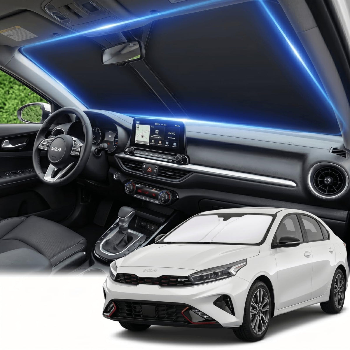 for Honda Accord 2018-2022 Windshield Sun Shade Front Window Shade Custom Fit Accord Accessories Sun Visor Foldable Shade Blocks UV Rays Summer Must Have Car Accessories