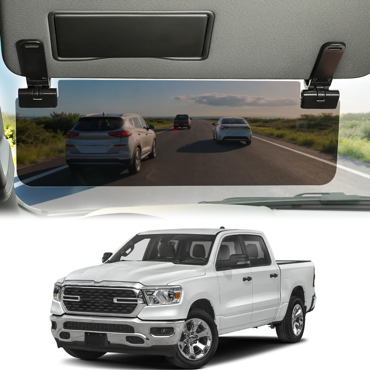 JOYTUTUS Sun Visor Extender for Cars, Polarized Sun Visor Extender Universal Sun Blocker UV400, Adjustable Visor Extension for Car Visor,Double-Clip,Anti Glare Stray Light