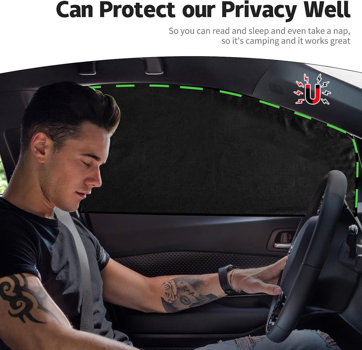 ZATOOTO Car Side Window Sun Shades, Magnetic Privacy Shades Curtain