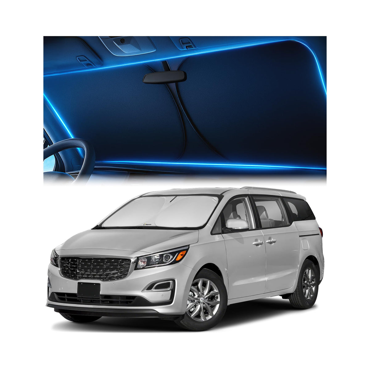 Magnelex Windshield Sun Shade for Kia K5 2021-2026 / Hyundai Sonata 2020-2026, Foldable Car Window Sunshade, Heat & UV Visor Cover, Reflective Front Shades Accessories