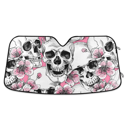 Elegant Pink Rose Gold Floral Car Windshield Sun Shade Block UV Rays Sun Visor Protector Accordion Folding Sunshade Keep Vehicle Cool&Damage Free,Easy to Use,Fits Windshields of Various Sizes