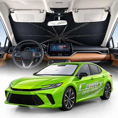 [2026 Upgrade] Weektic Windshield Sun Shade Umbrella, [Double Thickened Ice Crystal Coating] Sun & Heat Protection, Keep Vehicle Cool & Protect Interior, Zero Light Leakage Medium 57" L x 31" W