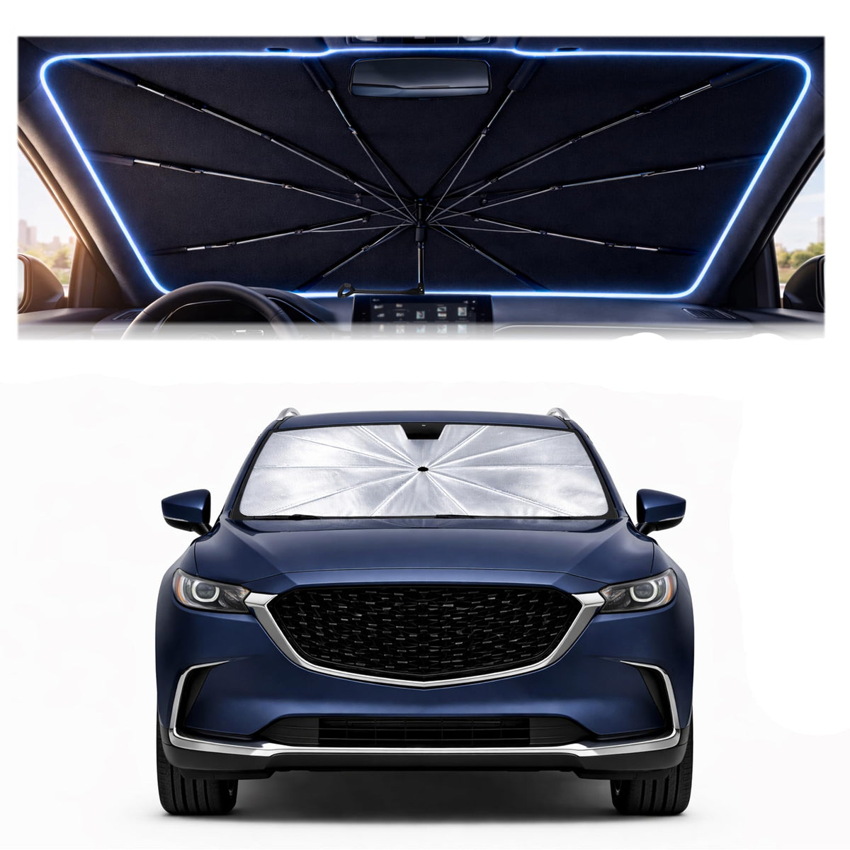 Car Windshield Sun Shade Umbrella for Mercedes Benz GLE 2020-2026
