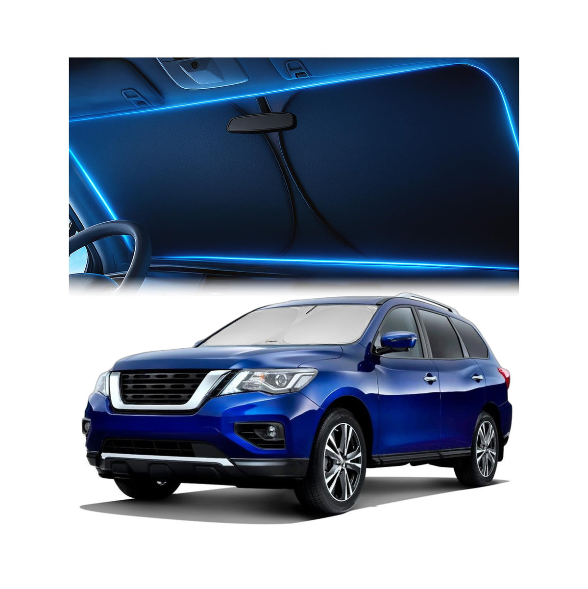Magnelex Windshield Sun Shade for Kia K5 2021-2026 / Hyundai Sonata 2020-2026, Foldable Car Window Sunshade, Heat & UV Visor Cover, Reflective Front Shades Accessories