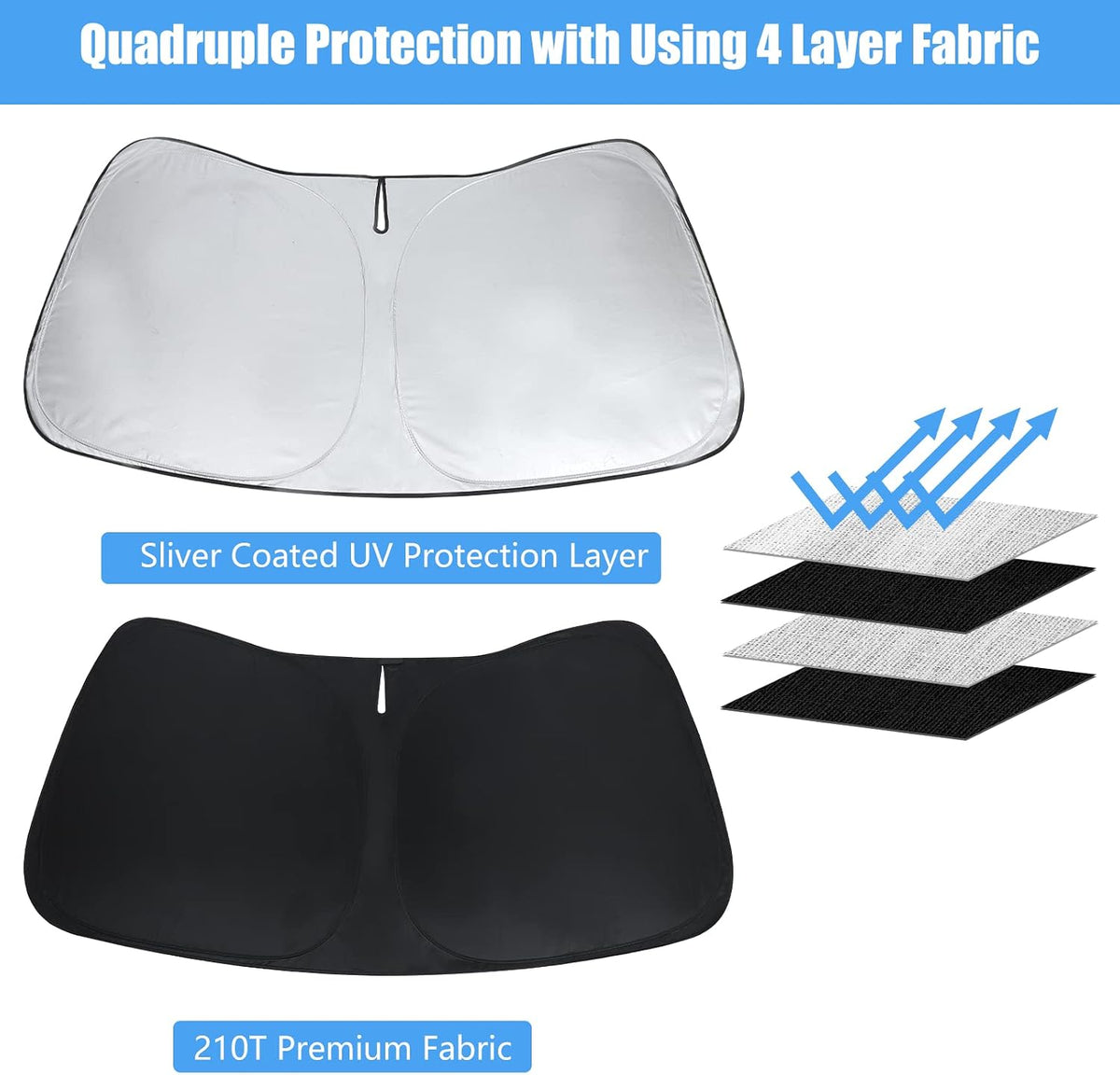 Windshield Sun Shade Car Sunshade Accessories for 2026-2019 Toyota RAV4