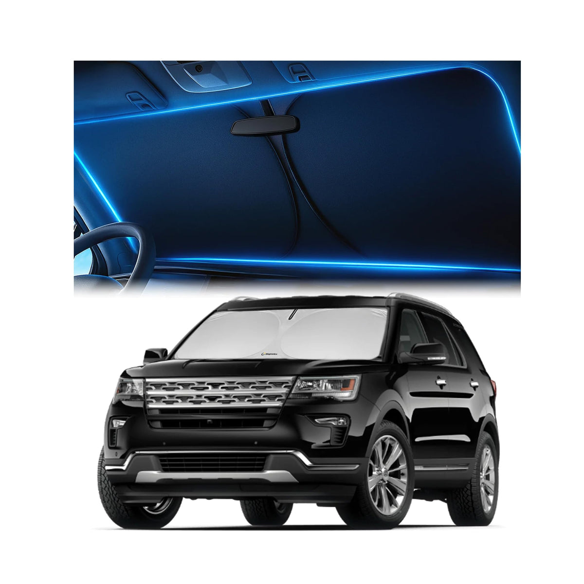 Magnelex Windshield Sun Shade for Kia K5 2021-2026 / Hyundai Sonata 2020-2026, Foldable Car Window Sunshade, Heat & UV Visor Cover, Reflective Front Shades Accessories