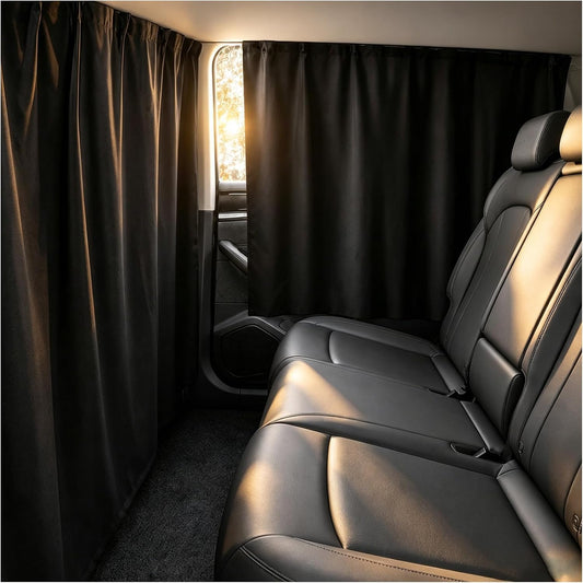 3PCS Extra Large Car Privacy Curtains Kit,Black Coated Car Window Shades Block Sunlight & Protect Privacy,Upgraded Rear/Divider Cars Curtains for Most Sedans SUVs