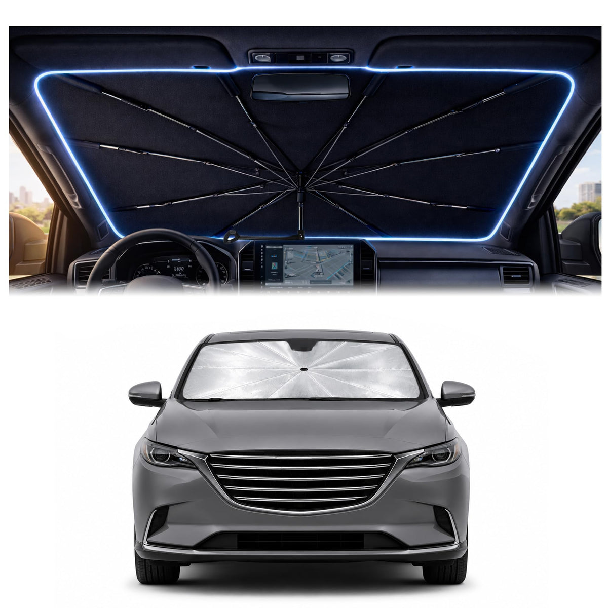 Car Windshield Sun Shade Umbrella for Mercedes Benz GLE 2020-2026