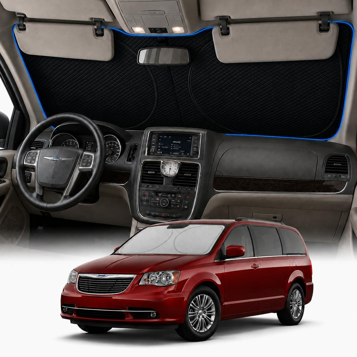 Zanch Custom Windshield Sun Shade for Nissan Altima 2019-2026, 7-Layer UV & Heat Block, 3D Laser Scanned, Interior Protection, Keep Car Cooler, Foldable Car Accessories