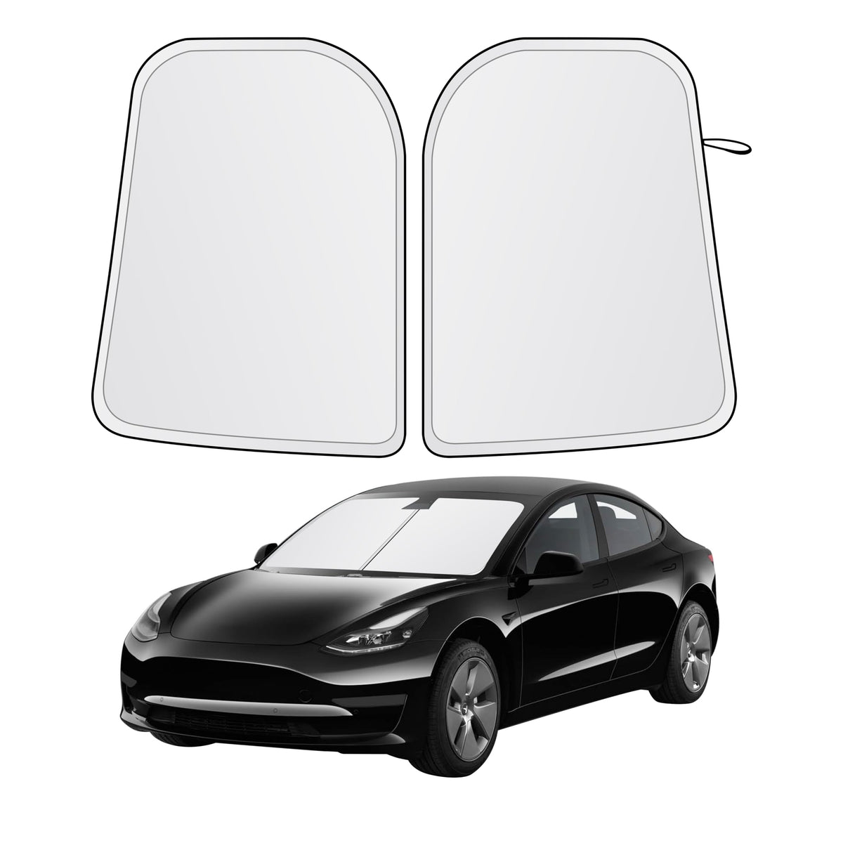 EcoNour 2-Piece Foldable Car Front Window Sun Shade, UV & Heat Protection