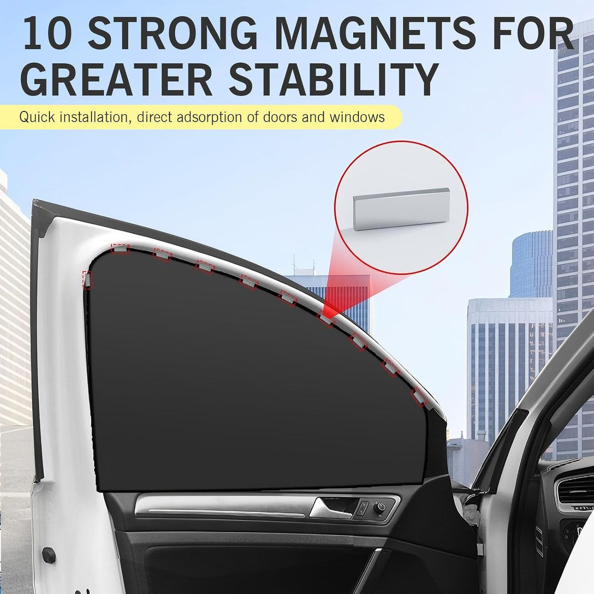 4PCS Auto Window Shade, Magnetic Side Window Sun Shade, Block Light Car Window Covers, Heat Insulation and UV Protection Car Curtain, Universal Interior Accessories