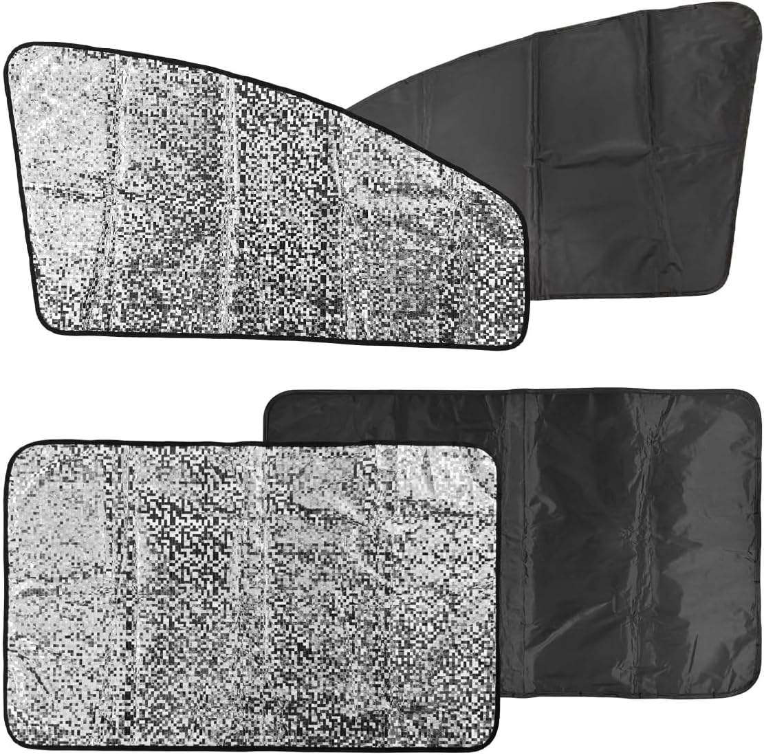 4PCS Magnetic Car Side Window Sun Shades, UV & Privacy Protection Curtains, Universal Window Covers for Sleeping, Breastfeeding, Camping, Travel, Changing Clothes (Black)