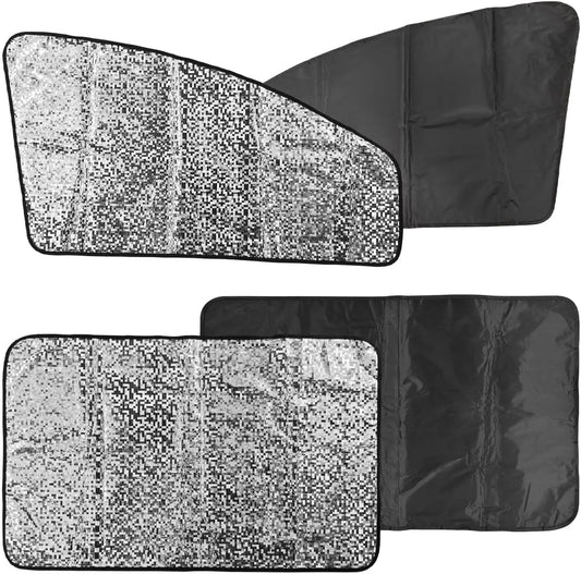 4PCS Magnetic Car Side Window Sun Shades, UV & Privacy Protection Curtains, Universal Window Covers for Sleeping, Breastfeeding, Camping, Travel, Changing Clothes (Black)