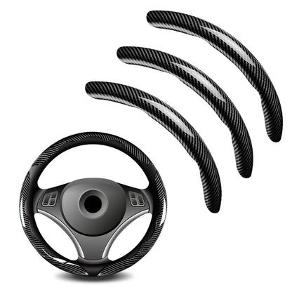 3pcs Universal Carbon Fiber Steering Wheel Cover - Anti-Slip & Segmented Design, Universal 99% Durable Steering Wheel Protector for Men and Women, Car Interior Accessory (Purple)