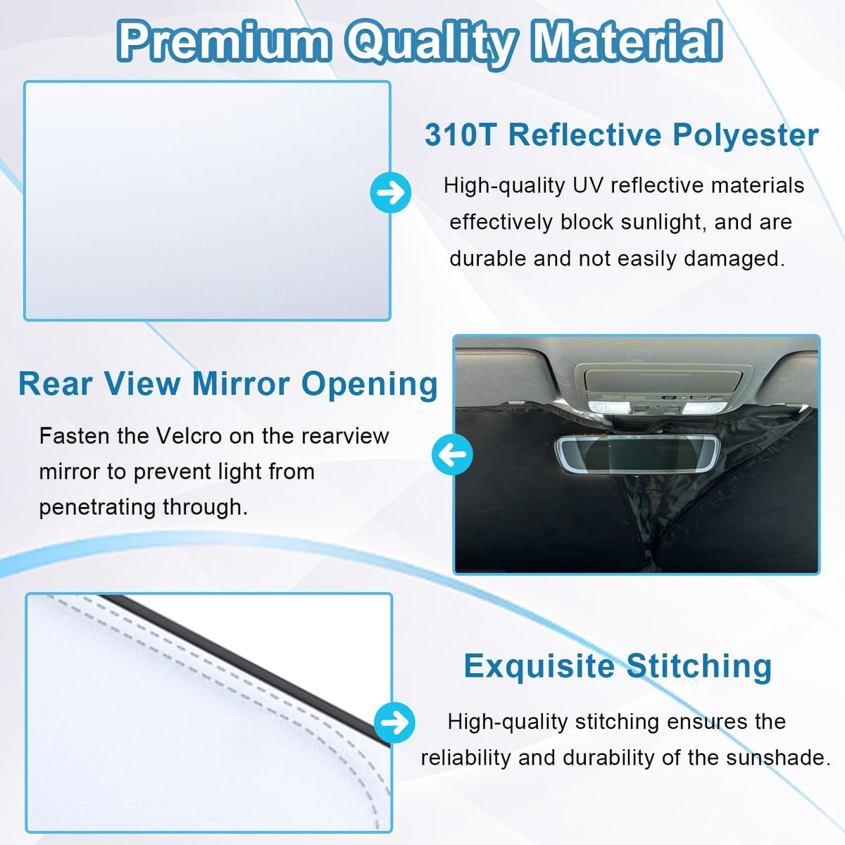 Premium Car Windshield Sun Shade for 2018-2022 Honda Accord Front Window Sun Visor Reflector 310T Thickened Blocks UV Rays Foldable Sunshade Car Interior Protection Accessories