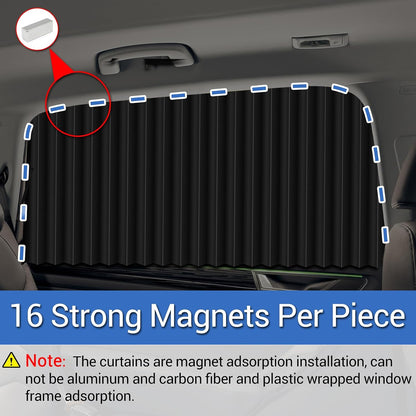XCBYT Car Privacy Curtains for Side Window, 4 Pack Blackout
