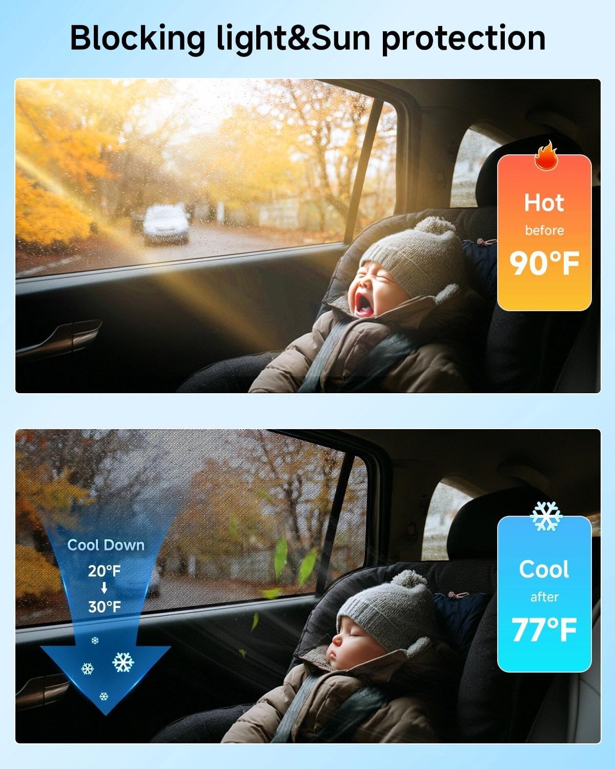 Car Window Shade for Honda Pilot 2016-2022,2 Pack UV & Glare Protection, Breathable Privacy Screen, Insect & Bug Blocker Magnetic Mesh Side Rear Sun Shades for Baby Camping, Napping & Travel