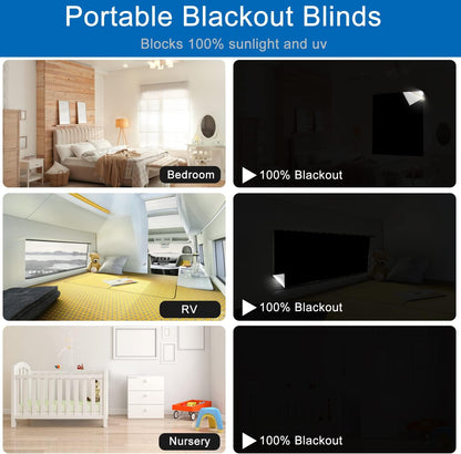 100% Blackout Blind Magnetic Window Cover,Cuttable Black Out Curtain 118x57