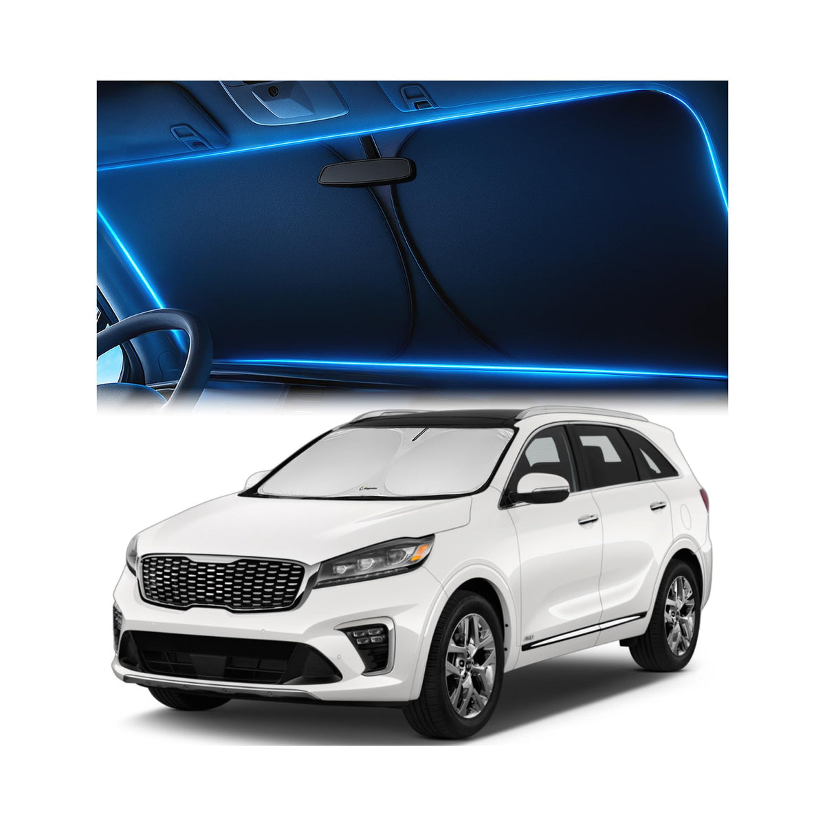 Magnelex Windshield Sun Shade for Kia K5 2021-2026 / Hyundai Sonata 2020-2026, Foldable Car Window Sunshade, Heat & UV Visor Cover, Reflective Front Shades Accessories