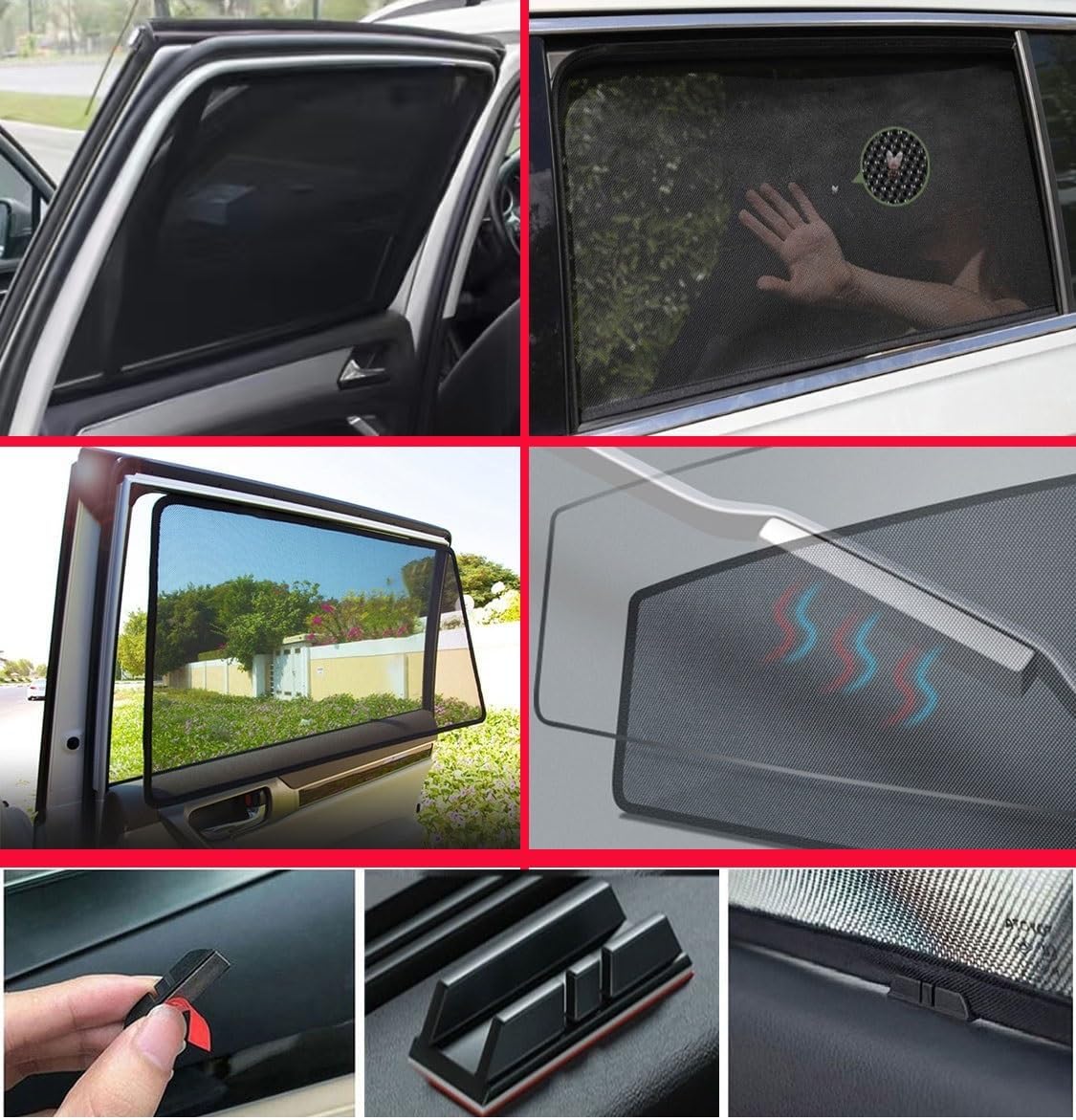 Car Sun Shade Side Window Magnetic Shade for Camry XV50 2012-2017 Rear 2pcs