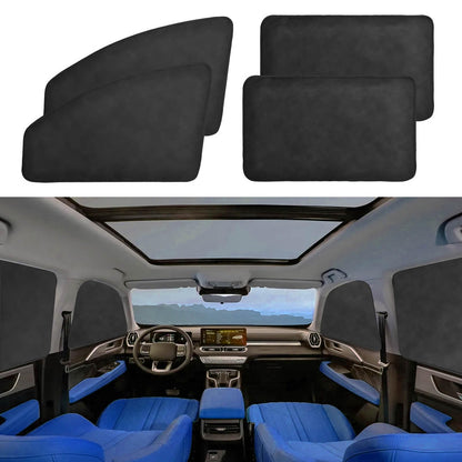 Suede Car Magnetic Window Shades, Keep Cooler Car Curtain - 4pcs