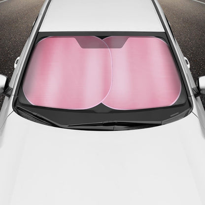 Carbella 2PC Metallic Pink Car Windshield Sun Shade - Car Accessories Sunshade for Windshield - Blocks UV Rays Sun Visor for Window Protector - Easy Setup Keeps Your Vehicle Cool - 31.75 x 28.76
