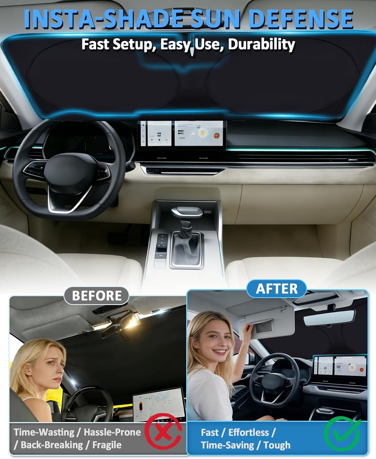Windshield Sun Shade for Chevrolet Chevy Traverse LS, LT 2018-2026 Sunshade