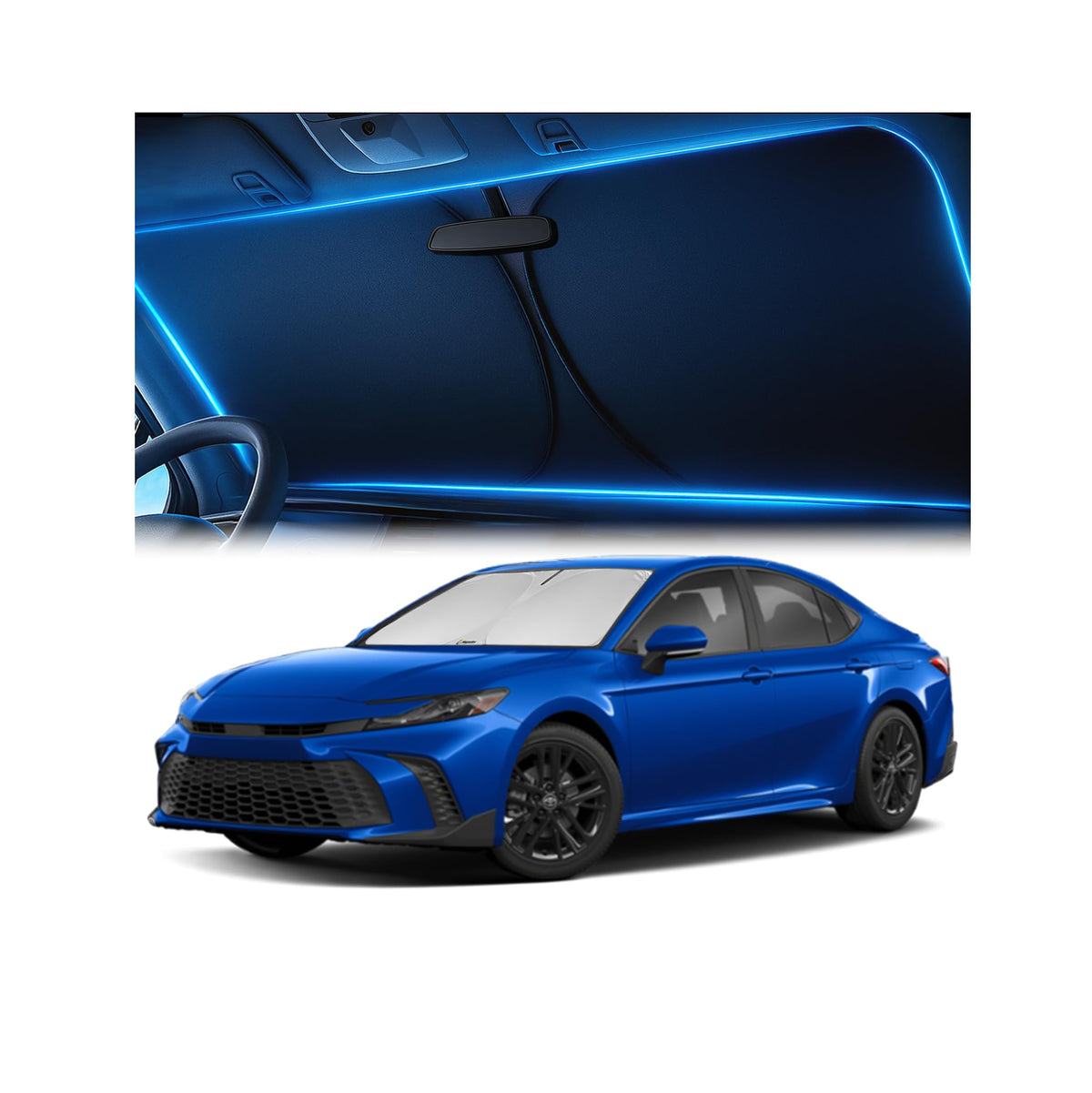 Magnelex Windshield Sun Shade for Kia K5 2021-2026 / Hyundai Sonata 2020-2026, Foldable Car Window Sunshade, Heat & UV Visor Cover, Reflective Front Shades Accessories