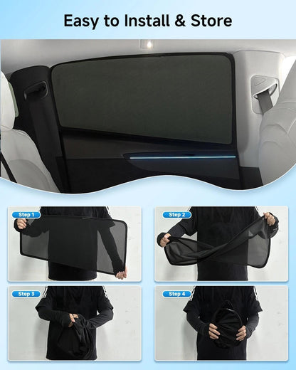 Car Window Shade for Honda Pilot 2016-2022,2 Pack UV & Glare Protection, Breathable Privacy Screen, Insect & Bug Blocker Magnetic Mesh Side Rear Sun Shades for Baby Camping, Napping & Travel