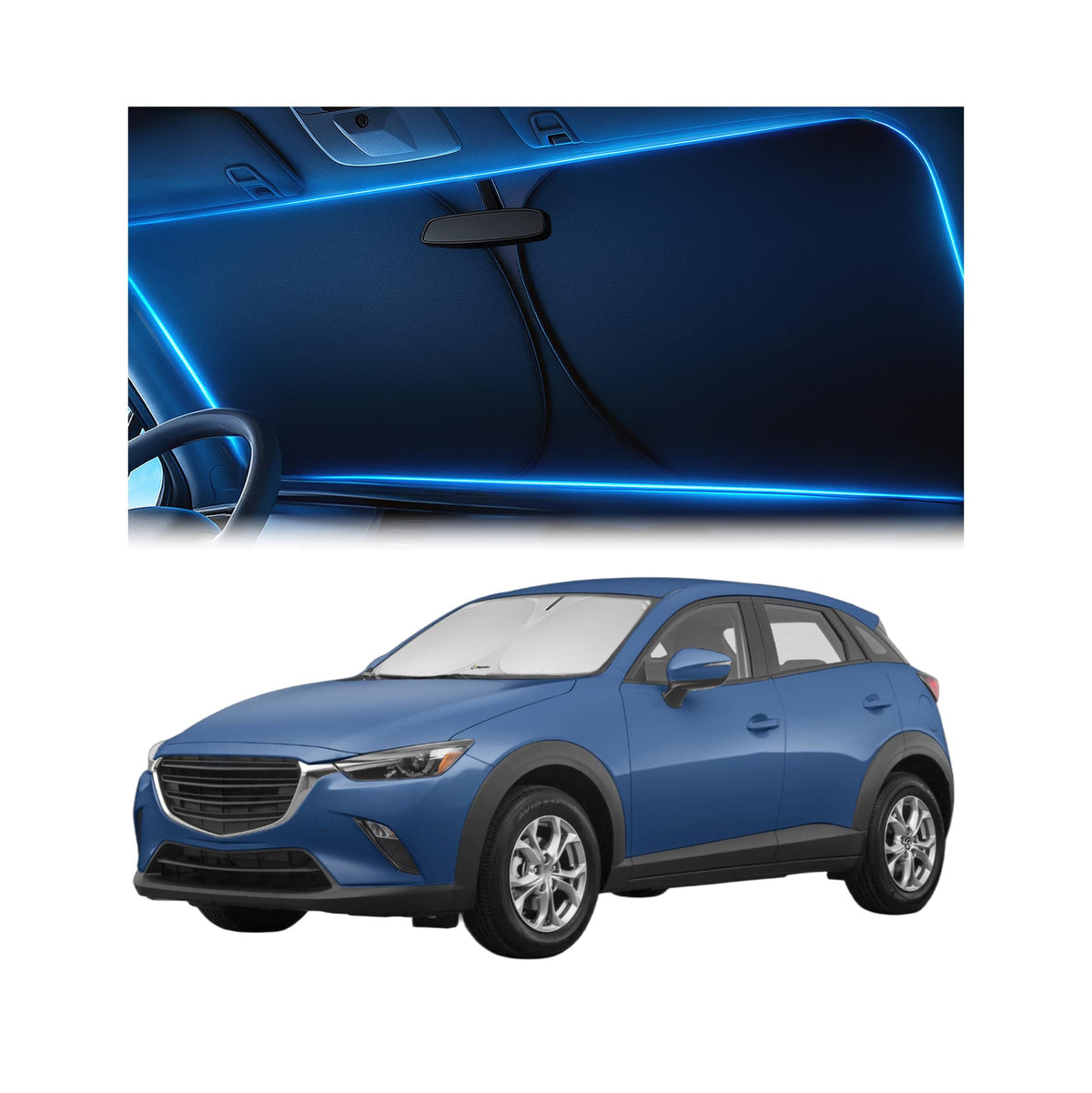 Magnelex Windshield Sun Shade for Kia K5 2021-2026 / Hyundai Sonata 2020-2026, Foldable Car Window Sunshade, Heat & UV Visor Cover, Reflective Front Shades Accessories
