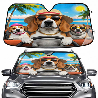 Sea Turtle Teal Windshield Sun Shade for Car Auto SUV Truck Foldable Front Window Sunshade Sun Visor Protector Block UV Rays Reflect Heat, 55" x 28"