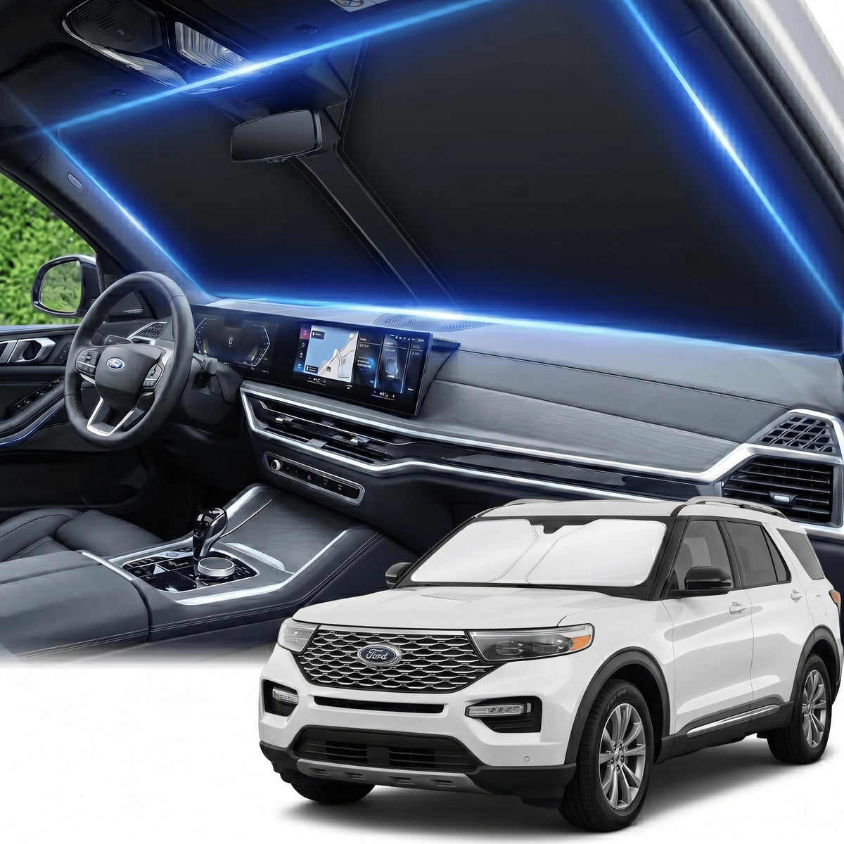 for Honda Accord 2018-2022 Windshield Sun Shade Front Window Shade Custom Fit Accord Accessories Sun Visor Foldable Shade Blocks UV Rays Summer Must Have Car Accessories