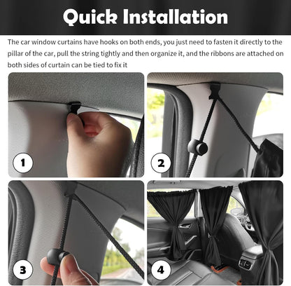 4PCS Car Window Shades Kit with Tailgate Shade,Thickened Vinyl Coated Car Window Covers for Privacy and Maintaining Cool Auto Interior Temperature,Universal Cars Curtains for Windows