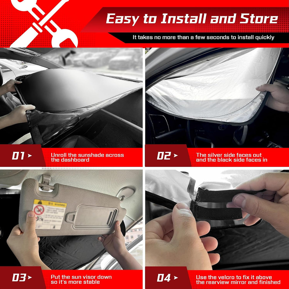 ARISMOTOR Windshield Sun Shade for Honda HRV HR-V 2023-2026 2027