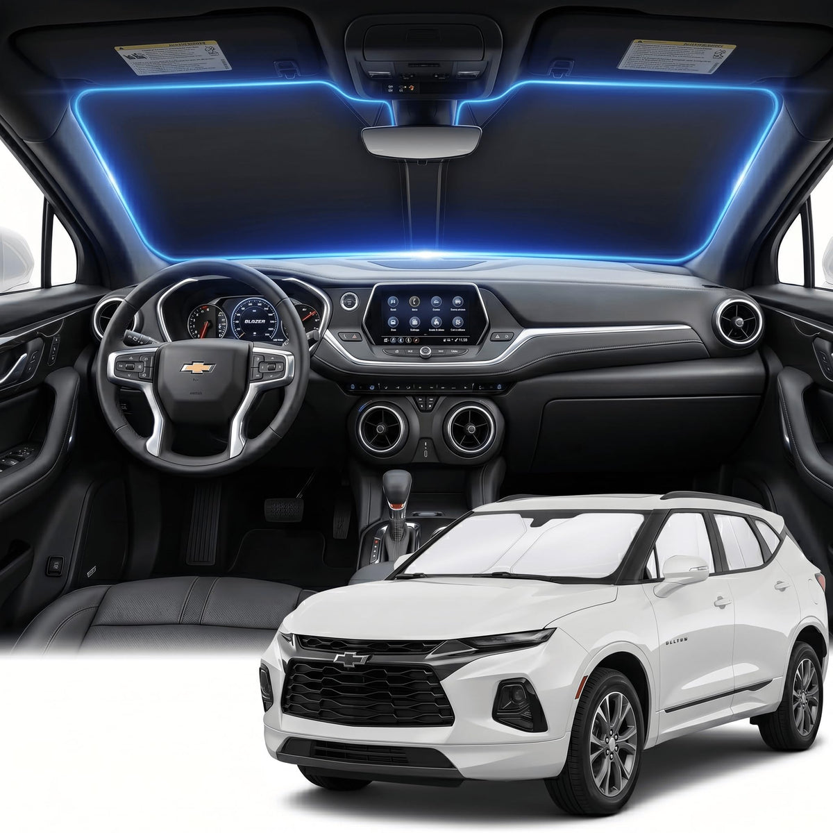 for Honda Accord 2018-2022 Windshield Sun Shade Front Window Shade Custom Fit Accord Accessories Sun Visor Foldable Shade Blocks UV Rays Summer Must Have Car Accessories