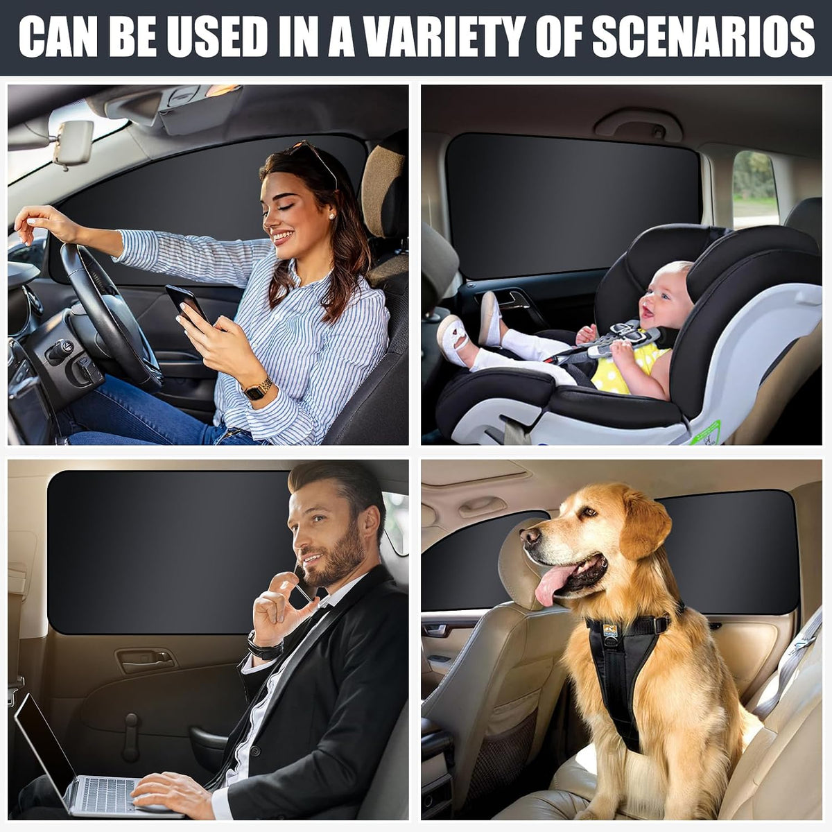ZATOOTO Magnetic Side Window Sun Shade, Car Window Covers, Heat Reflective