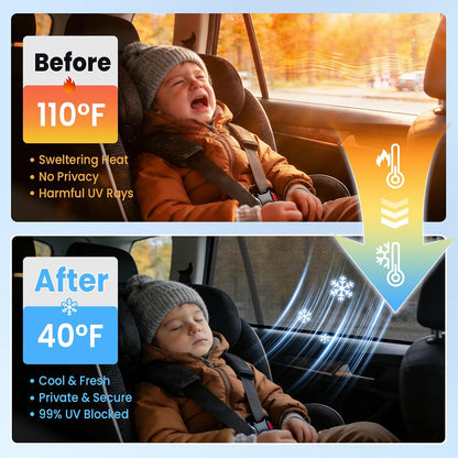 KUST Car Window Shades for 2021-2024 Subaru Outback Accessories, Breathable Mesh Magnetic Window Covers, Rear Back Side Window Sun Shades UV Block Privacy Protection for Baby Camping Napping 2PCS