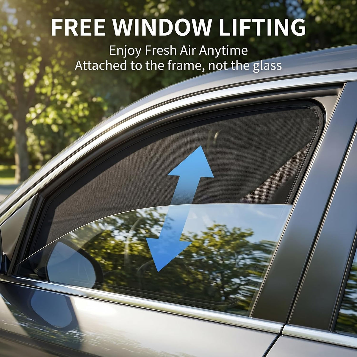 4 PCS Car Side Window Sun Shade, 24.40" x 18.89" x 12.99" 31.49" x 18.89" Front Rear Magnetic Window Shades, Strong Blackout Privacy Protective Curtain, Heat Insulation for Most Cars (Black)